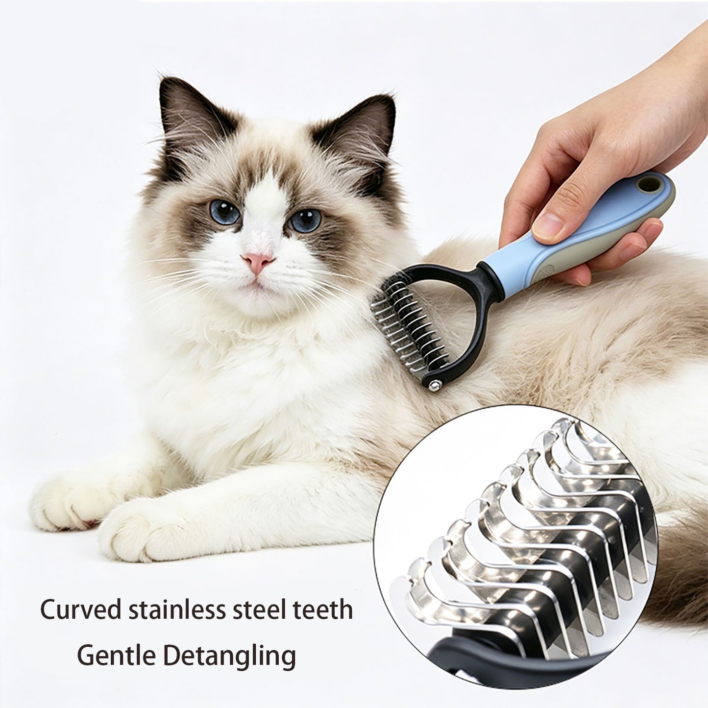 Pet Pro Grooming Tool For Dogs, Dual Sided Deshedding Brush For Long Hair