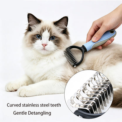 Pet Pro Grooming Tool For Dogs, Dual Sided Deshedding Brush For Long Hair