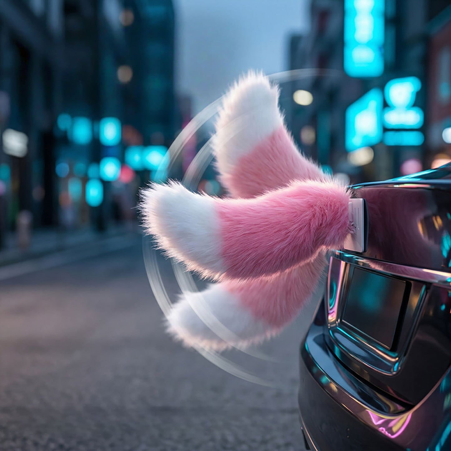 Wagging Tail For Car, Remote Control Plush Fuzzy Electric Car Tail
