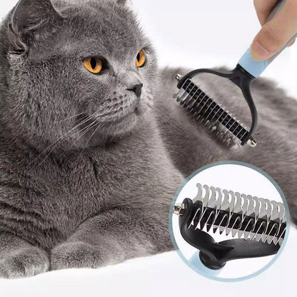 Pet Pro Grooming Tool For Dogs, Dual Sided Deshedding Brush For Long Hair