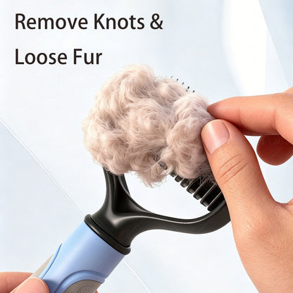 Pet Pro Grooming Tool For Dogs, Dual Sided Deshedding Brush For Long Hair