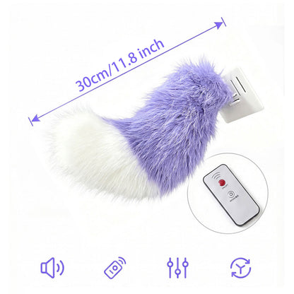 Wagging Tail For Car, Remote Control Plush Fuzzy Electric Car Tail