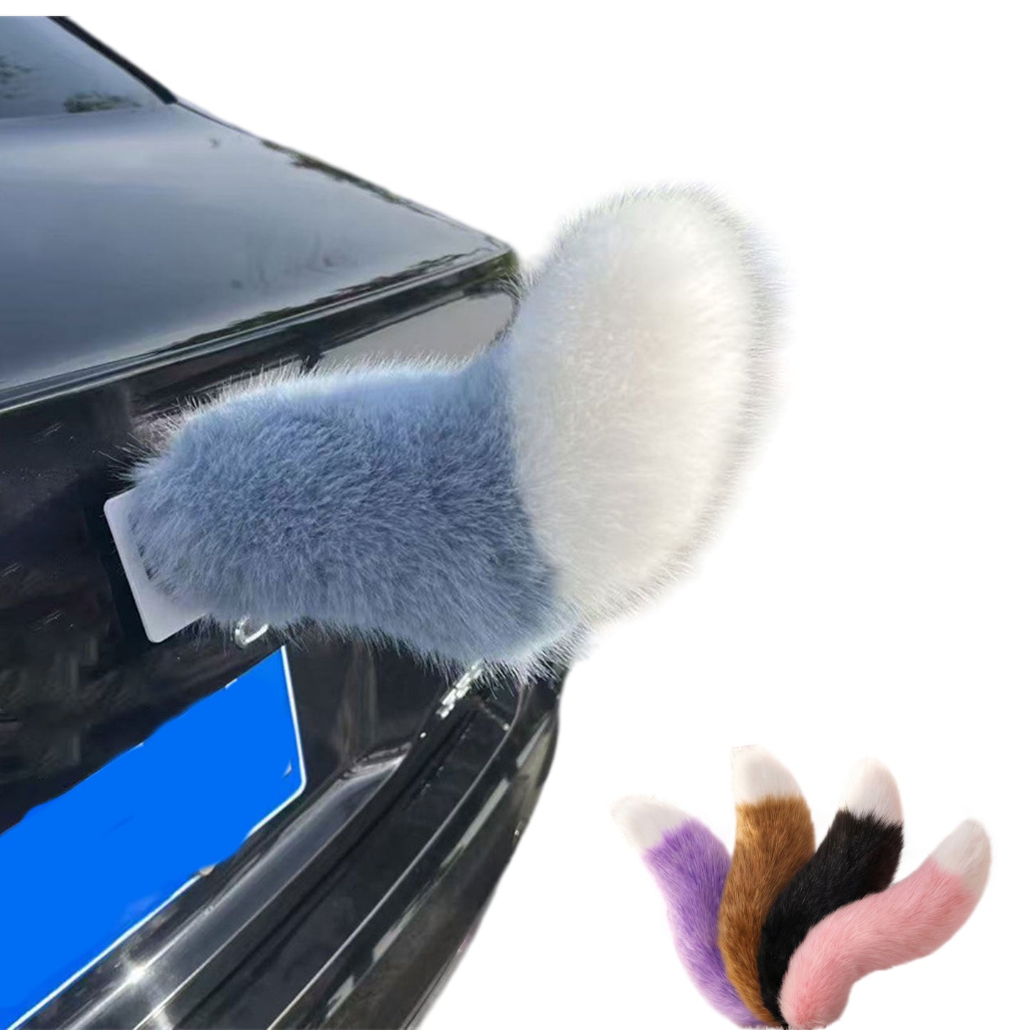 Wagging Tail For Car, Remote Control Plush Fuzzy Electric Car Tail