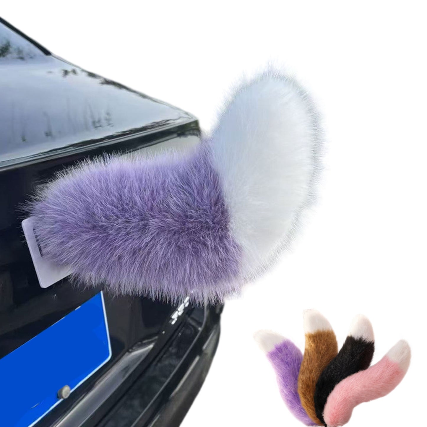 Wagging Tail For Car, Remote Control Plush Fuzzy Electric Car Tail