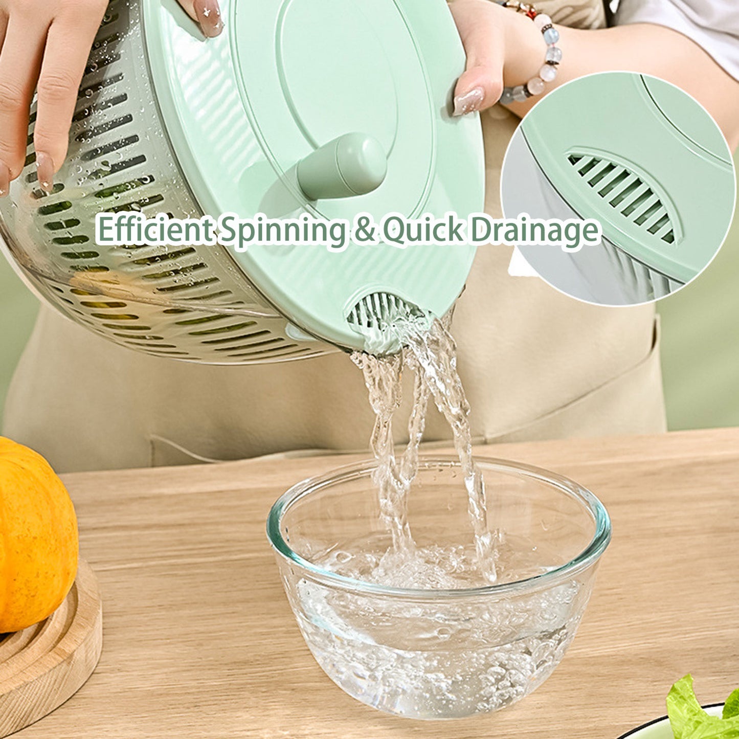 Salad Spinner With Slicer, 7 In 1 Lettuce Spinner For Quick Washing, With Lid