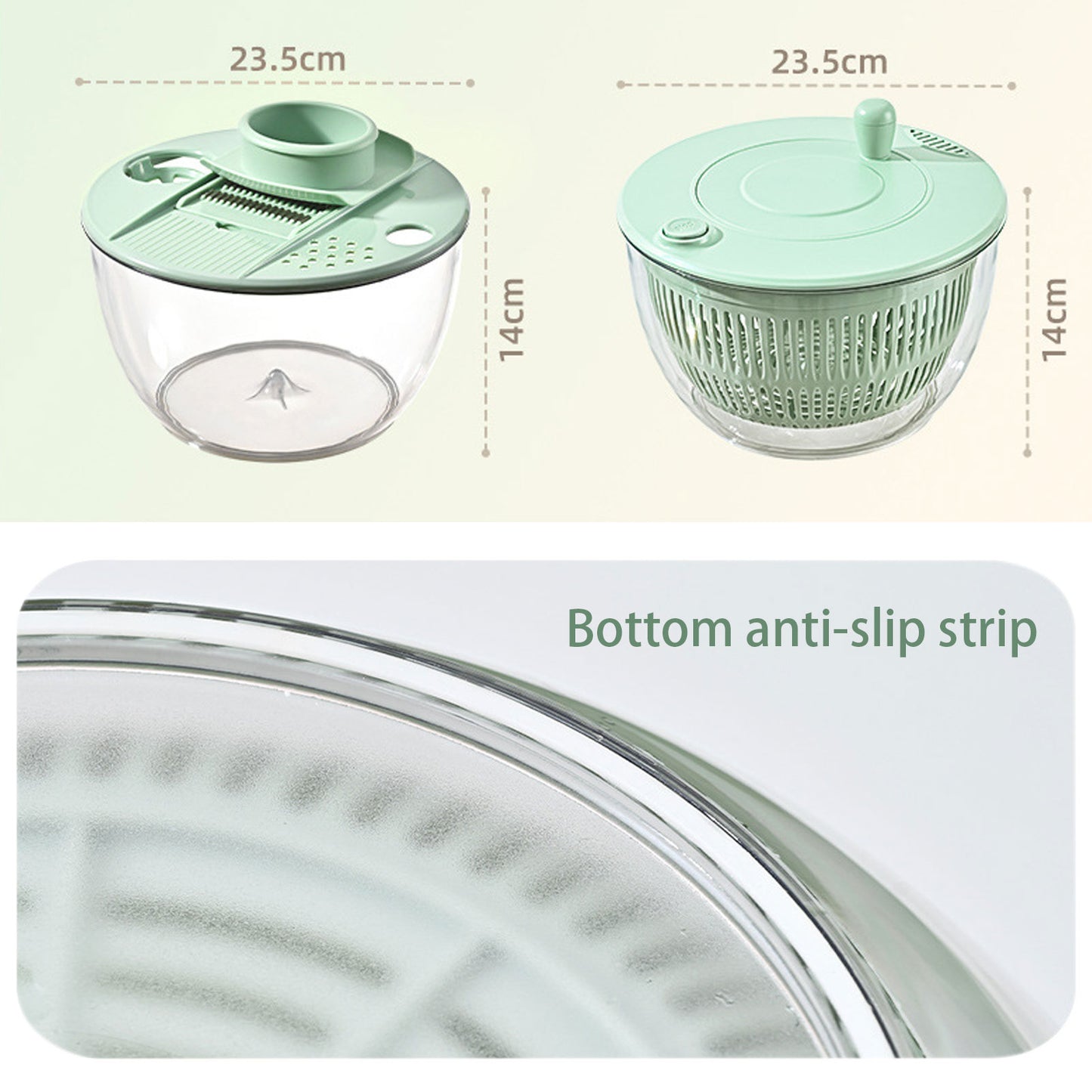 Salad Spinner With Slicer, 7 In 1 Lettuce Spinner For Quick Washing, With Lid